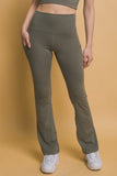 Love Tree High Waist Flare Active Leggings with Side Pockets - Trendsi