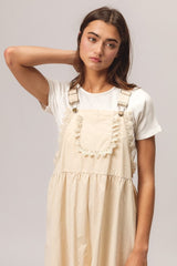 BiBi Back Patch Pocket Lace Trim Rompers - Trendsi