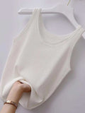 Plus Size Ribbed Knit Scoop Neck Tank Top - Trendsi - Flyclothing LLC