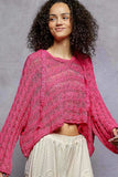 POL Cropped Hooded Knit Top with Full Sleeves - Trendsi - Flyclothing LLC