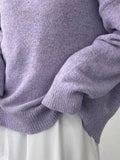 Full Size Cozy Knit Round Neck Oversized Sweater Plus Size - Trendsi - Flyclothing LLC