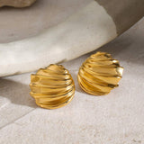 Stainless Steel Shell Shape Stud Earrings - Trendsi - Flyclothing LLC