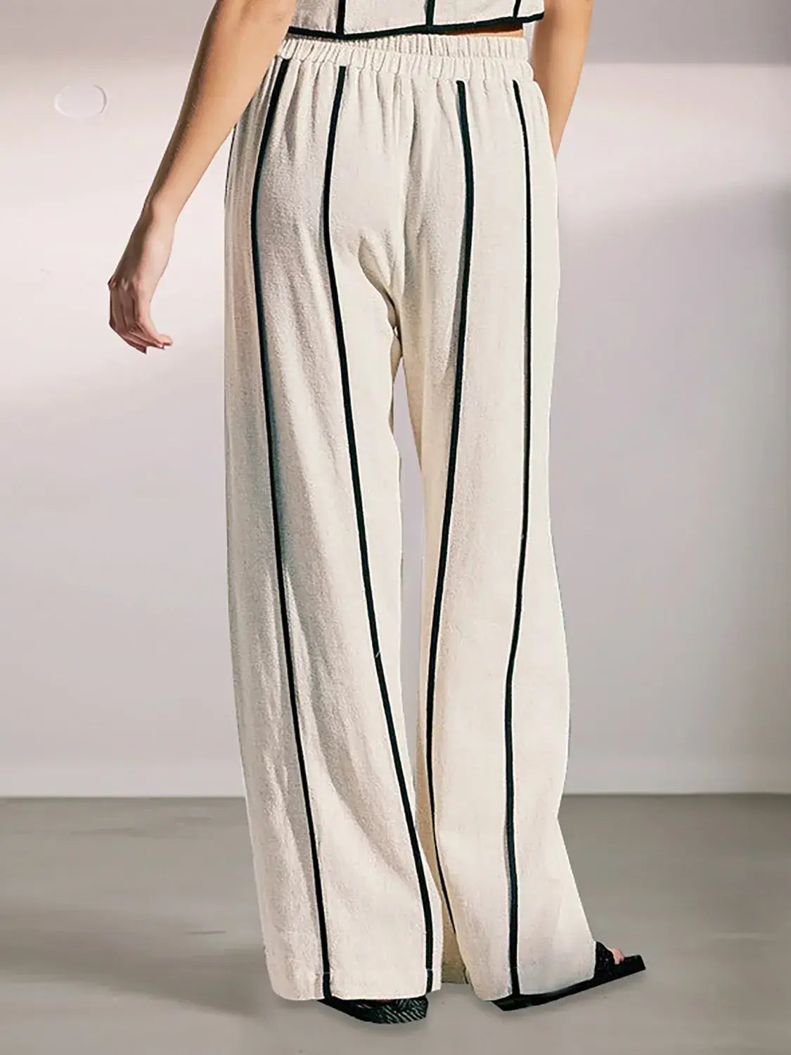 Stripe Vest and Pants Two-Piece Set - Trendsi - Flyclothing LLC