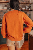 THANKSGIVING Round Neck Dropped Shoulder Sweater - Trendsi