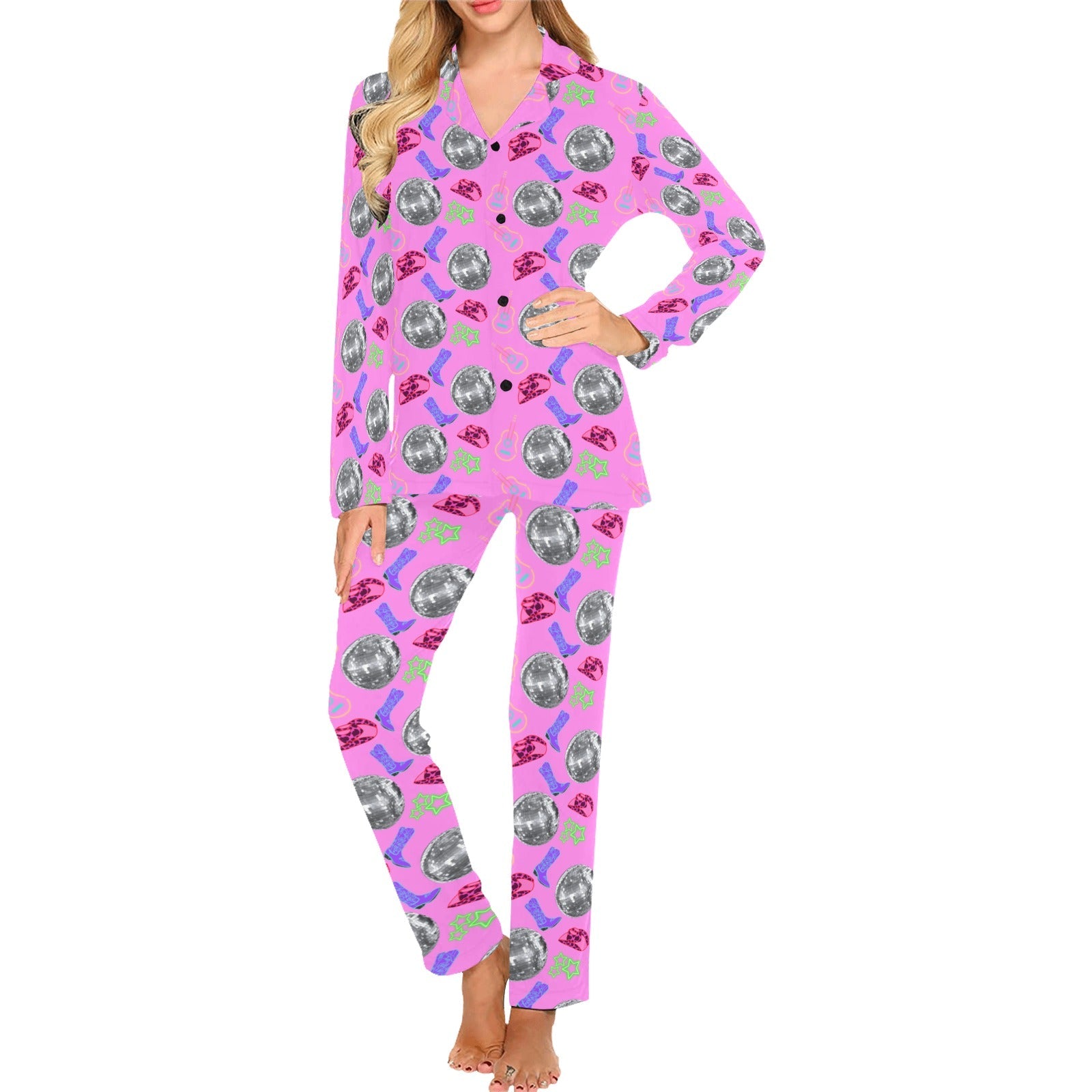 Baha Ranch Disco Cowgirl Women's Western Pajama Set