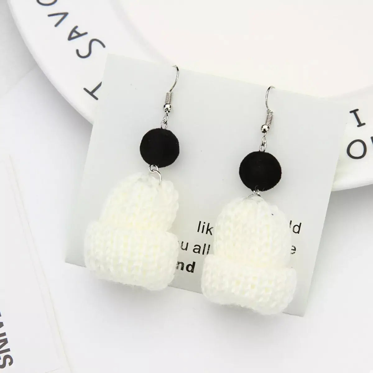 Christmas Knitted Beanie Earrings - Trendsi - Flyclothing LLC