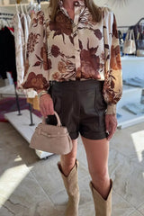 Floral Print Long Sleeve Shirt - Trendsi - Flyclothing LLC