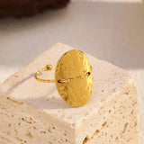 Hammered Disc Open Ring - Trendsi - Flyclothing LLC