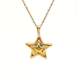 Stainless Steel Zircon Star Necklace - Trendsi - Flyclothing LLC