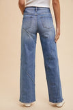 Annie Wear Decorative Seams Wide Leg Jeans - Trendsi