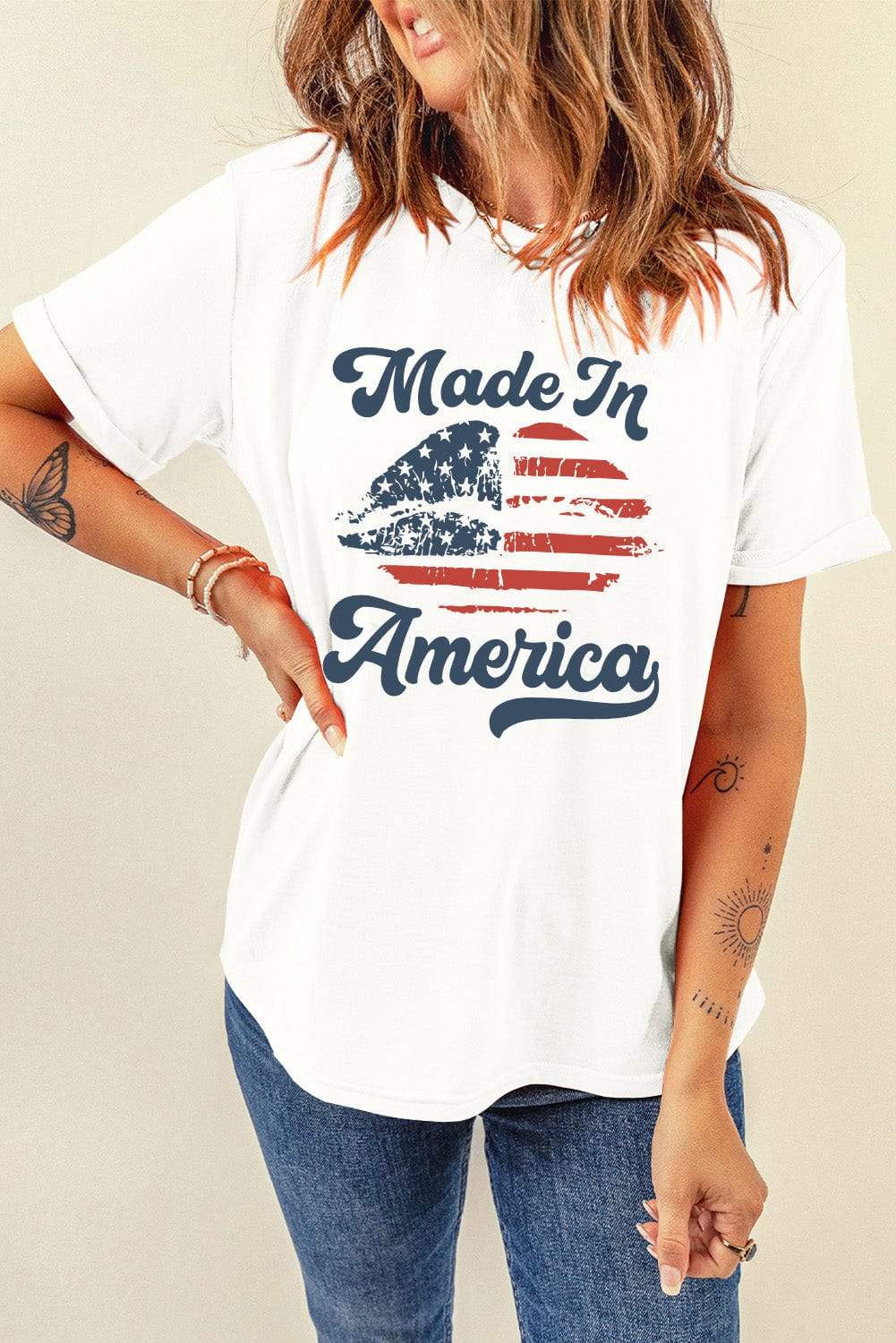 Graphic Round Neck Short Sleeve T-Shirt - Trendsi - Flyclothing LLC