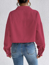 Snap Down Long Sleeve Jacket - Trendsi - Flyclothing LLC