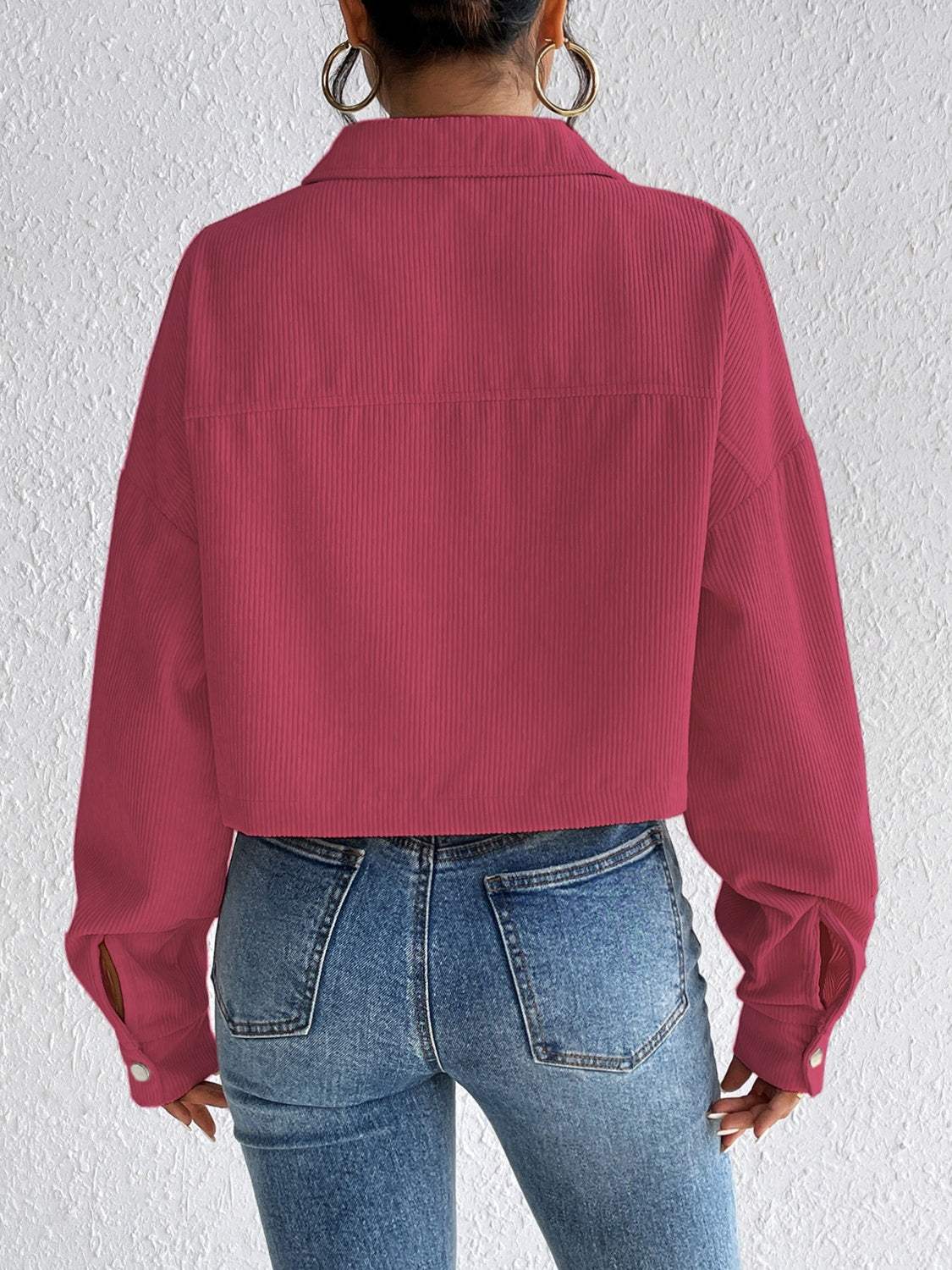 Snap Down Long Sleeve Jacket - Trendsi - Flyclothing LLC