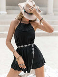 Lace Detail Halter Neck Romper - Trendsi - Flyclothing LLC