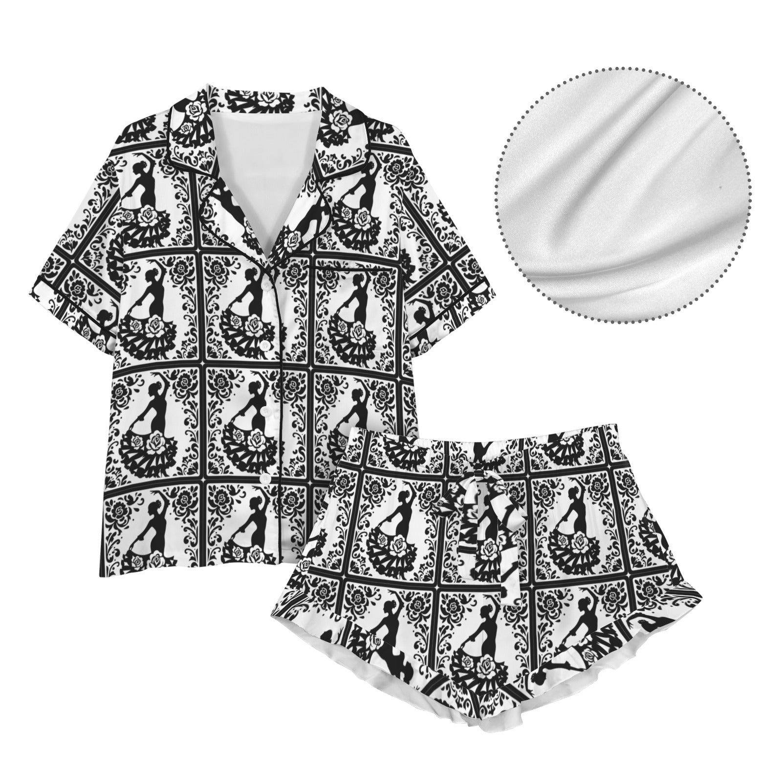 Baha Ranch Colores de Mexico Flamenco Southwestern Satin Pajamas
