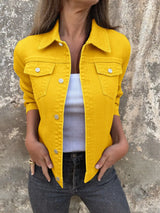 Button Front Closure Denim Jacket - Trendsi - Flyclothing LLC