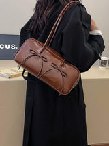 PU Leather Bow Trim Shoulder Bag - Trendsi - Flyclothing LLC