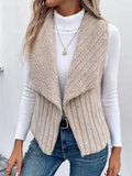Open Front Fuzzy Vest Coat - Trendsi - Flyclothing LLC