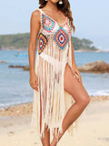 Fringe Spaghetti Strap Cover-Up - Trendsi - Flyclothing LLC