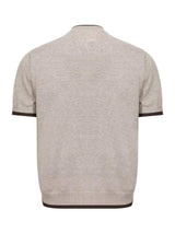 Men's Short Sleeve Collar Knit Top with Contrast Trim - Trendsi - Flyclothing LLC