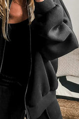 Zip Up Long Sleeve Top and Pants Set - Trendsi - Flyclothing LLC