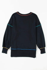 Pumpkin & Flower Graphic Long Sleeve Sweatshirt - Trendsi - Flyclothing LLC