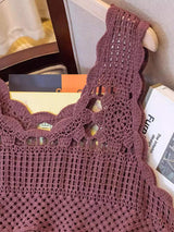 Openwork Scoop Neck Tank - Trendsi - Flyclothing LLC