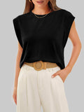 Florira Round Neck Cap Sleeve T-Shirt - Trendsi - Flyclothing LLC