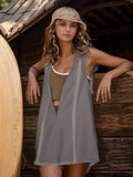 Half Zipped Hooded Sleeveless Romper - Trendsi - Flyclothing LLC
