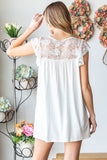 Heimish Full Size Round Neck Cap Sleeve Lace Top - Trendsi
