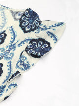 Printed V-Neck Cap Sleeve Dress - Trendsi - Flyclothing LLC