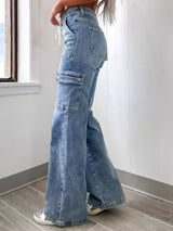 Washed Jeans with Pockets - Trendsi - Flyclothing LLC