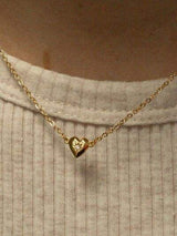 Zircon Heart Pendant Necklace - Trendsi - Flyclothing LLC