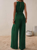 Tied Surplice Sleeveless Wide Leg Jumpsuit - Trendsi - Flyclothing LLC