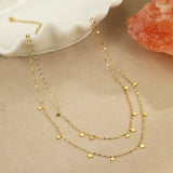 18K Gold-Plated Layered Star Charm Necklace - Trendsi - Flyclothing LLC