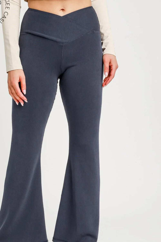 Umgee High-Waisted Flare Leggings - Trendsi - Flyclothing LLC
