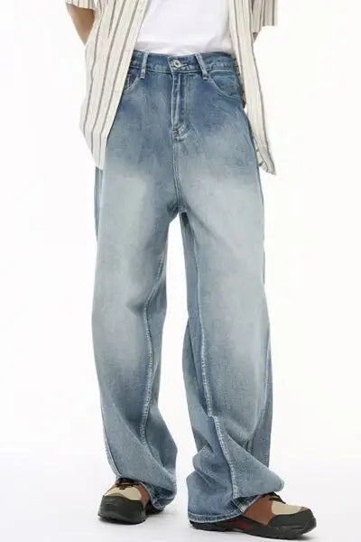 Mid Rise Wide Leg Jeans - Trendsi - Flyclothing LLC