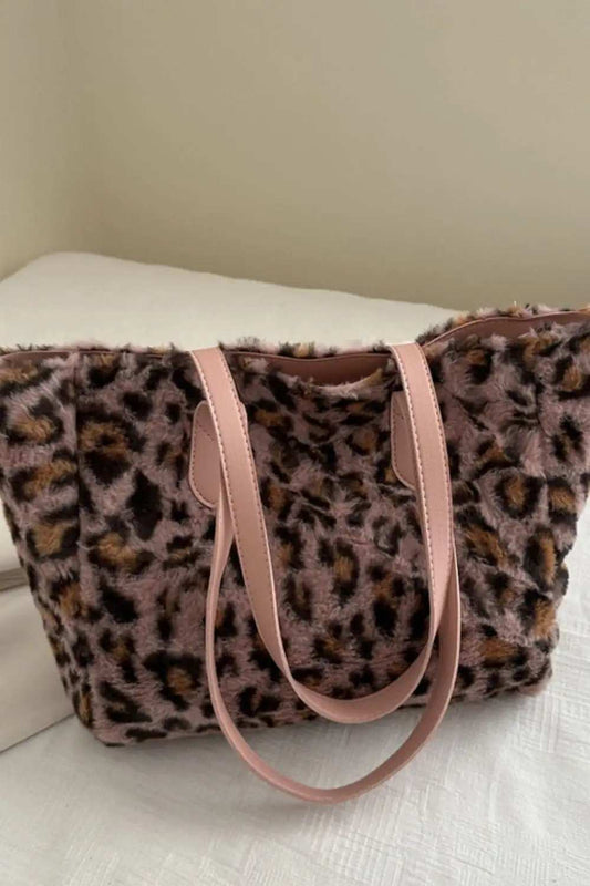 Leopard Fluff Tote Bag - Trendsi - Flyclothing LLC