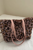 Leopard Fluff Tote Bag - Trendsi
