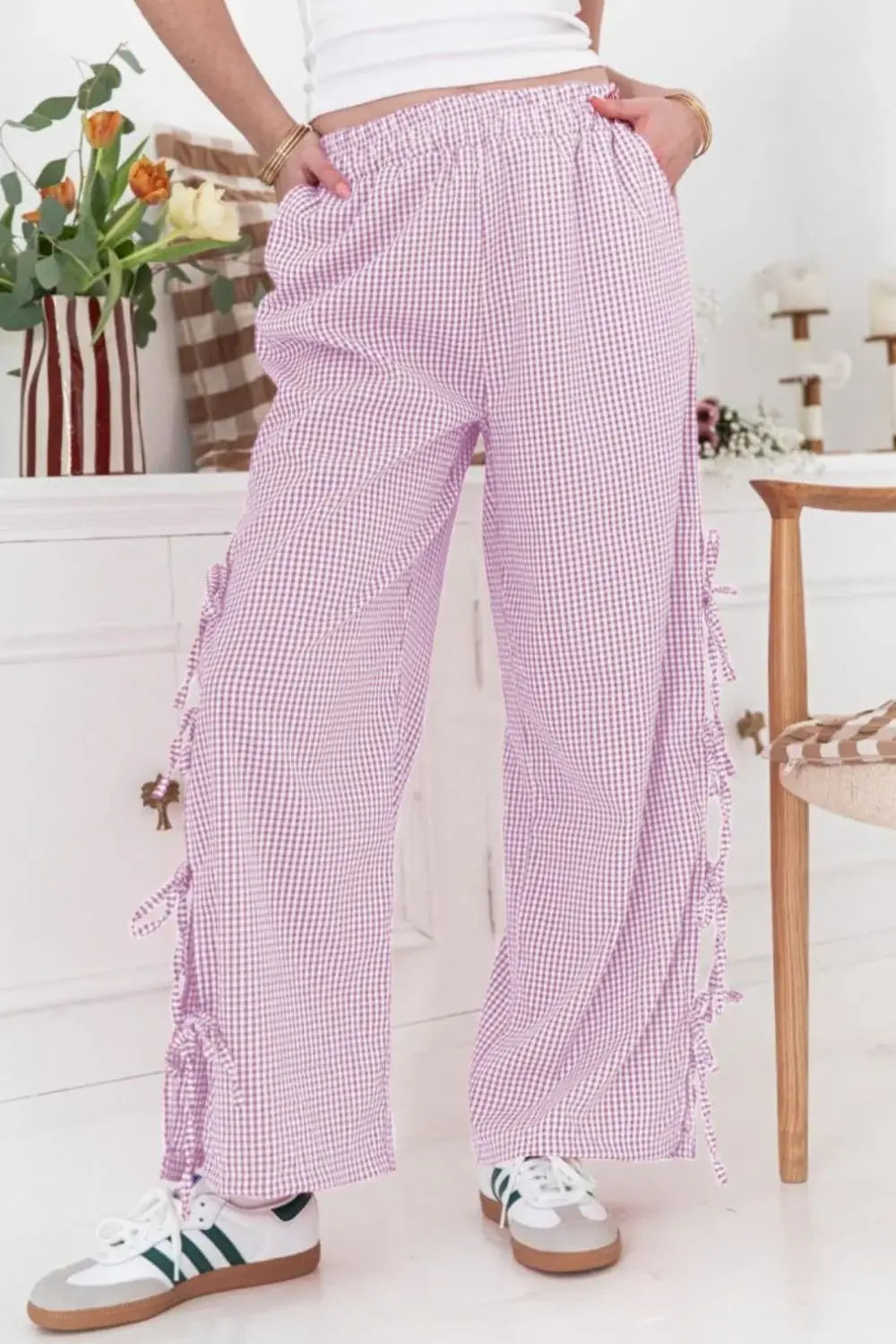 Side Tied Pants with Pockets - Trendsi - Flyclothing LLC