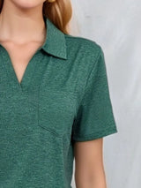 Johnny Collar Short Sleeve Top - Trendsi - Flyclothing LLC