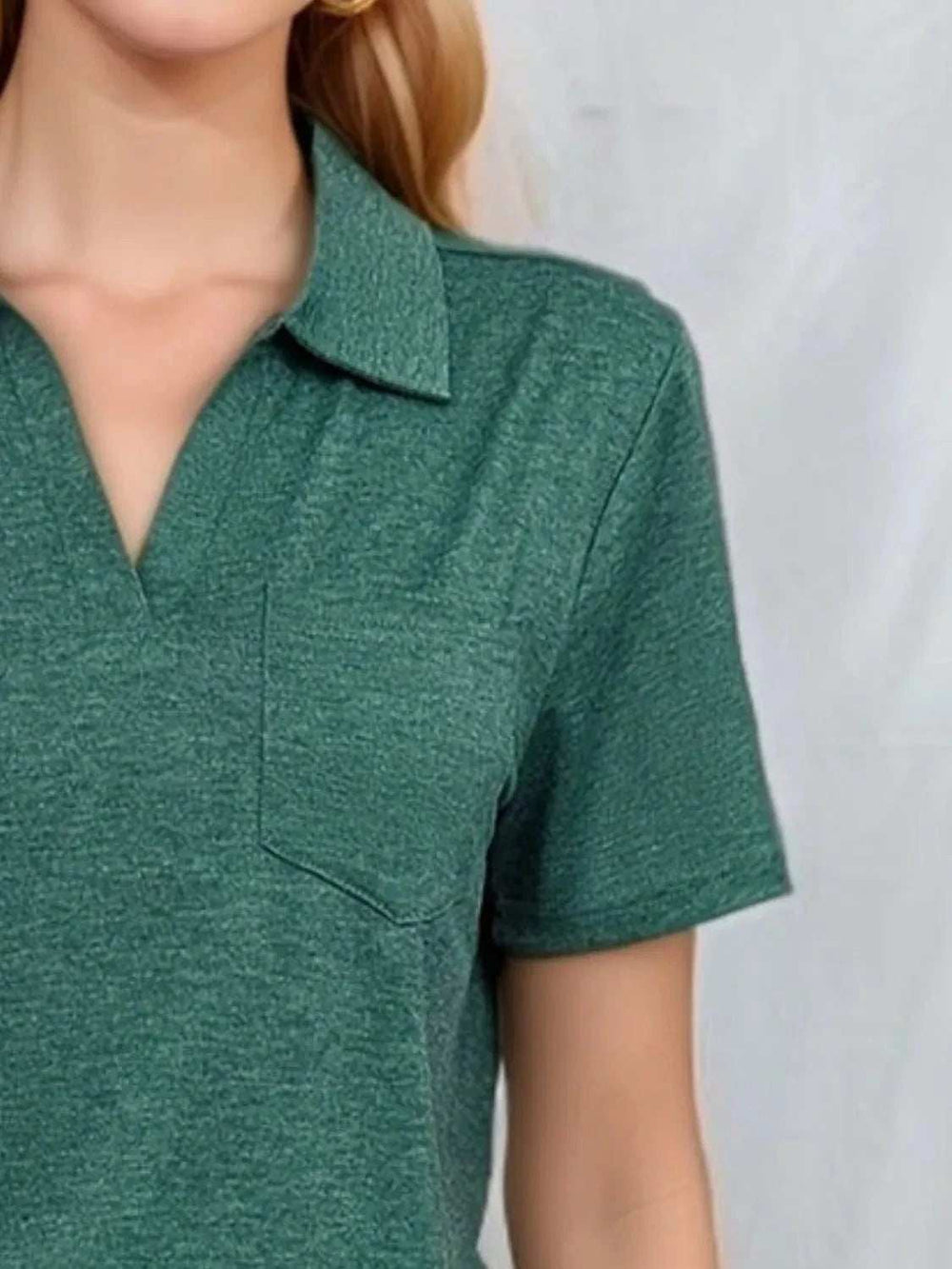 Johnny Collar Short Sleeve Top - Trendsi - Flyclothing LLC