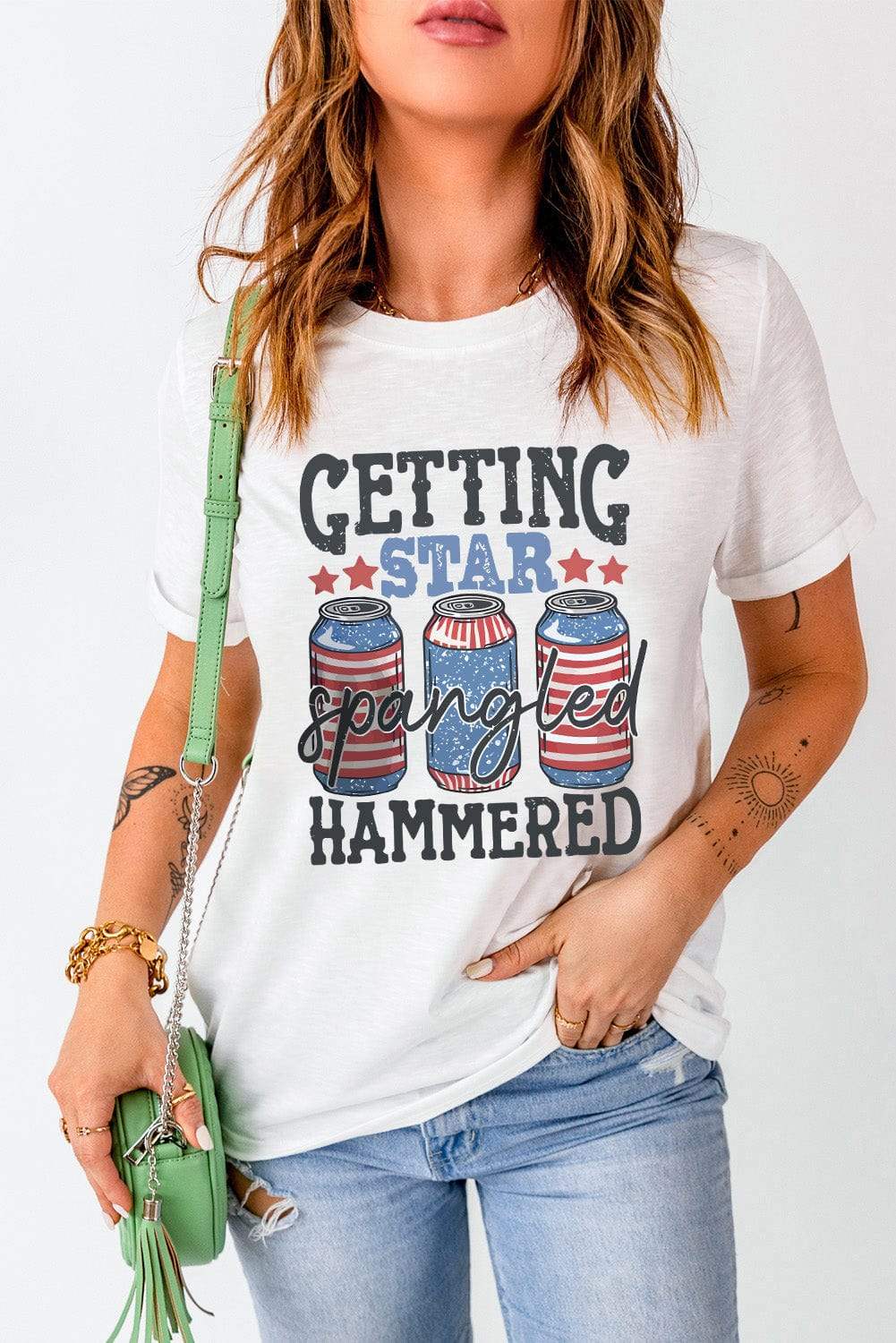 Graphic Round Neck Short Sleeve T-Shirt - Trendsi - Flyclothing LLC