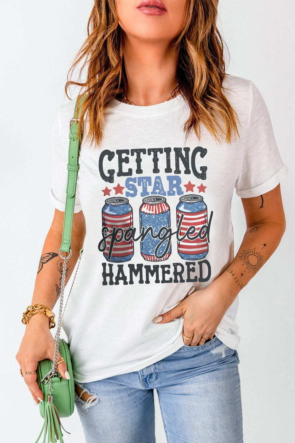 Graphic Round Neck Short Sleeve T-Shirt - Trendsi - Flyclothing LLC