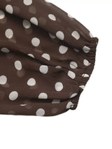 Polka Dot Mock Neck Long Sleeve Blouse - Trendsi - Flyclothing LLC