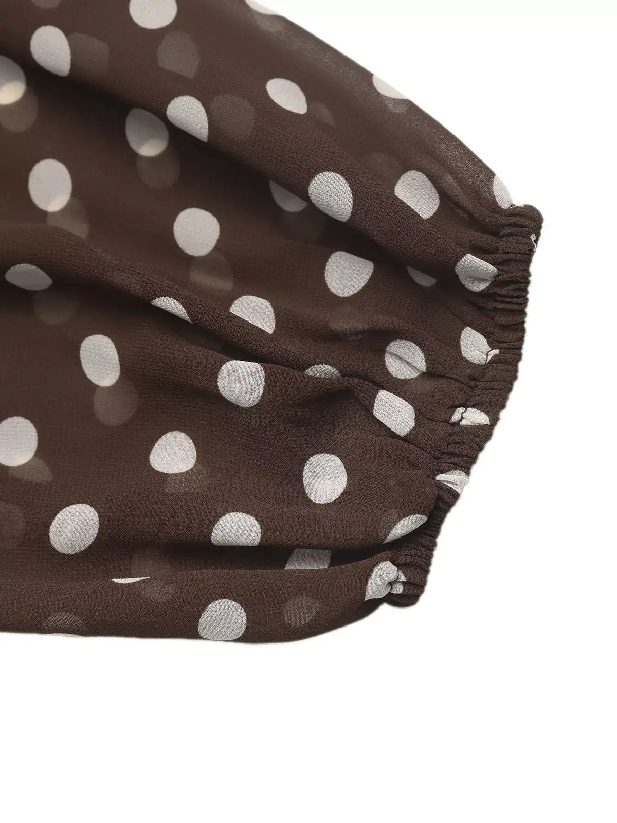 Polka Dot Mock Neck Long Sleeve Blouse - Trendsi - Flyclothing LLC