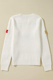 Crochet Flower Round Neck Long Sleeve Sweater - Trendsi - Flyclothing LLC
