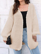Open Front Long Sleeve Cardigan - Trendsi - Flyclothing LLC