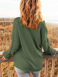 Button Detail Long Sleeve Knit Top - Trendsi - Flyclothing LLC