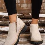 Side Zip Ankle Boots - Trendsi - Flyclothing LLC